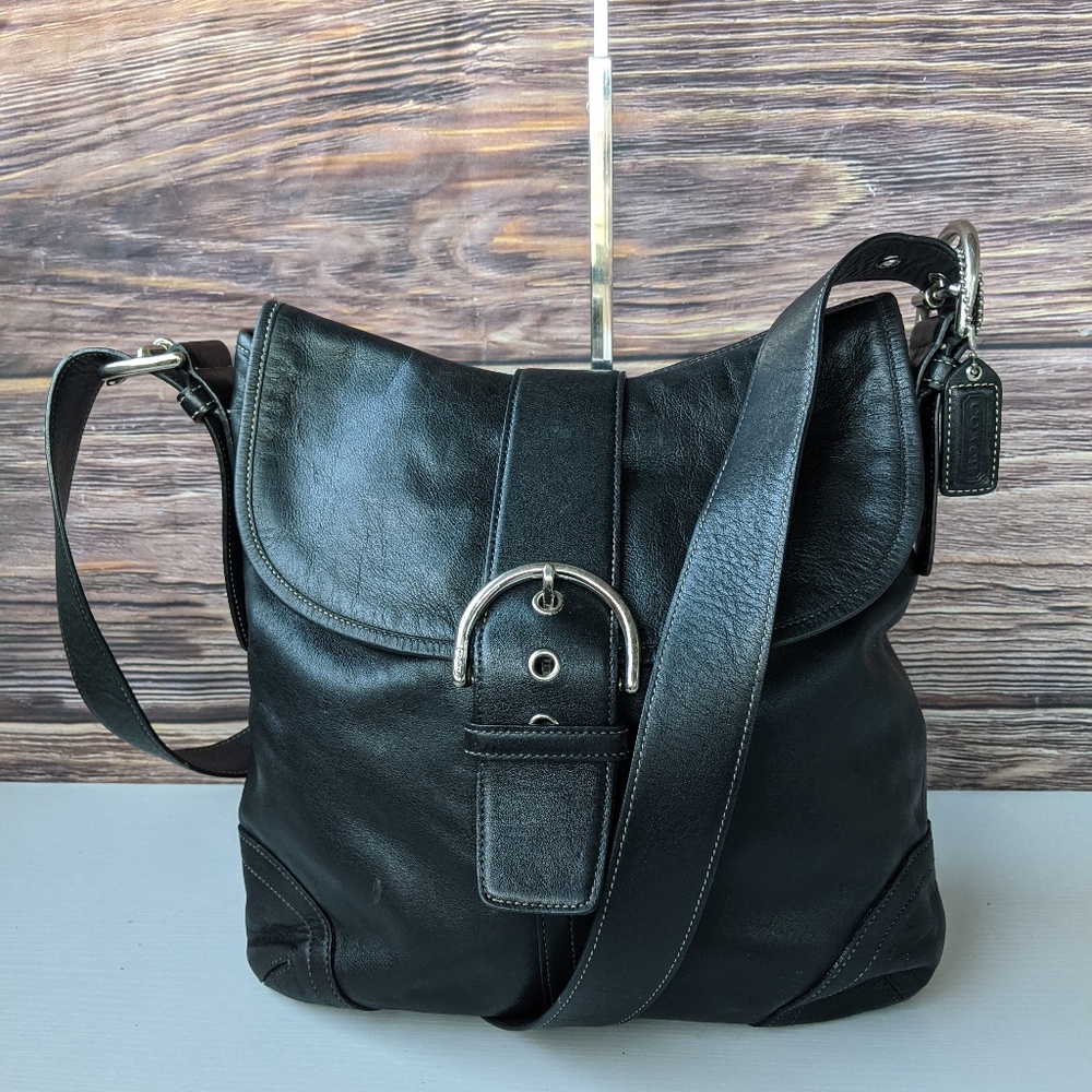 🌺Coach Black Leather Crossbody Bag